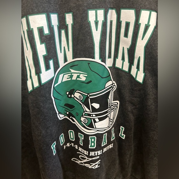NFL Women's New York Jets Gameday Couture Vintage Wash Crewneck Black - Picture 3 of 7